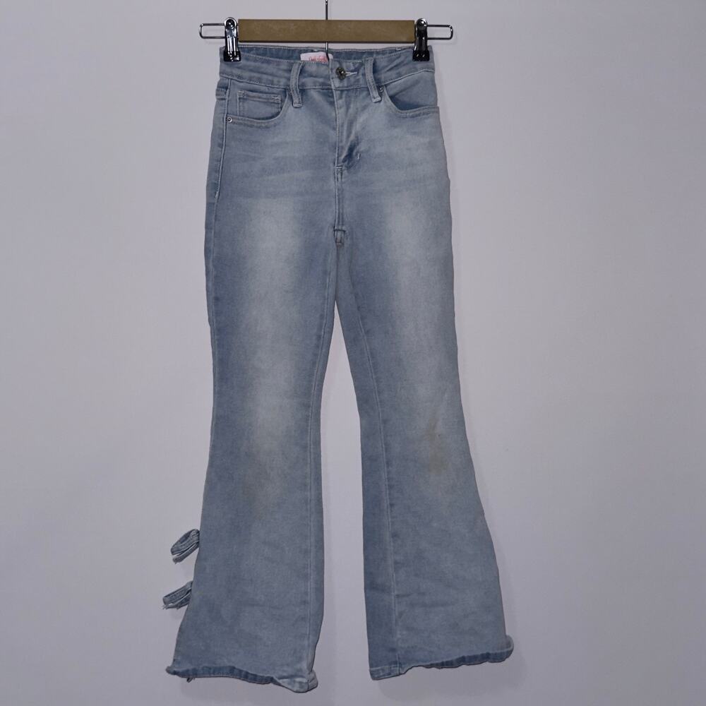 YMI Jeans Light Blue Flare Jeans with Side Ties kids Size 10